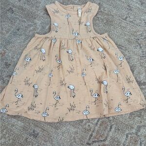 Rylee + Cru Flamingo Print Dress - Tan